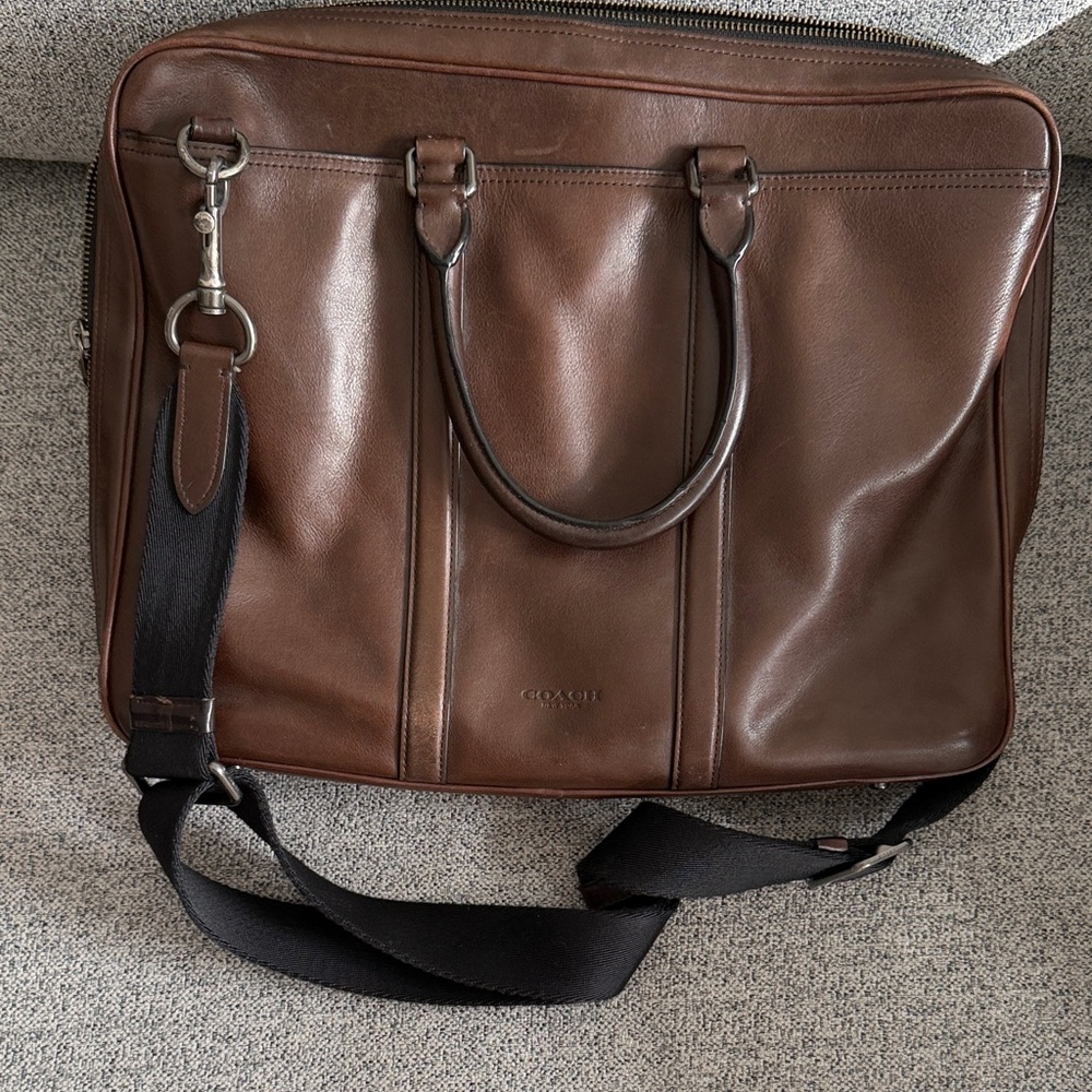 Coach Dark Brown Leather Briefcase